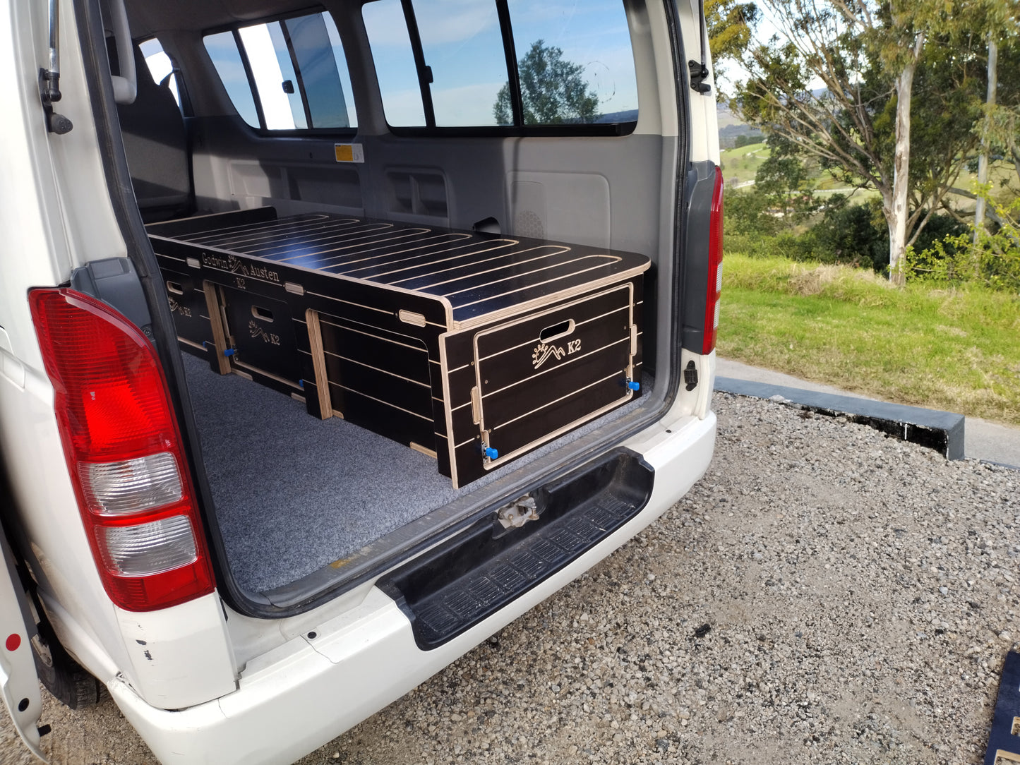 Black or White K2 - Van, Camper Bed, Storage & Kitchen