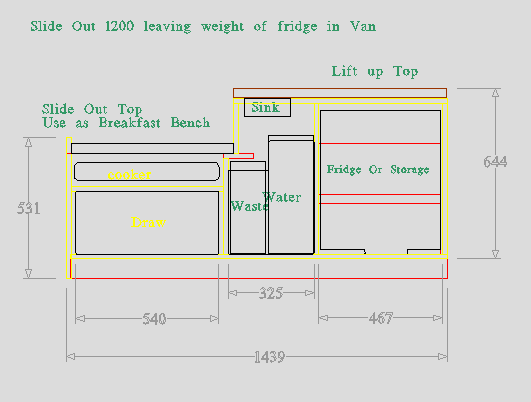 Black or White Slide Out Van, Camper Kitchen.