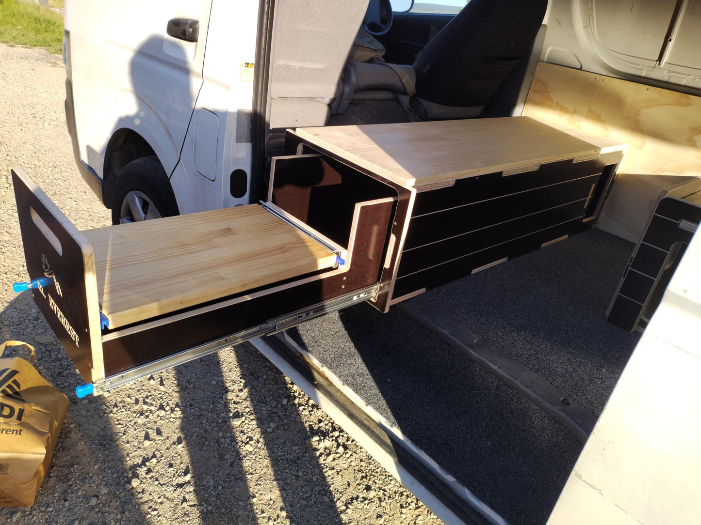 White or Black - Slide out Kitchen, Van, Camper. Tradie storage
