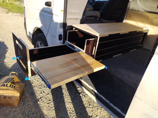 White or Black - Slide out Kitchen, Van, Camper. Tradie storage