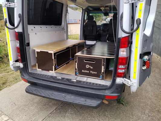 Bed and Storage unit for vans - 2 Modules Included - Van, Camper Bed, Storage & Kitchen