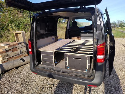 Bed and Storage unit for vans - 2 Modules Included - Van, Camper Bed, Storage & Kitchen