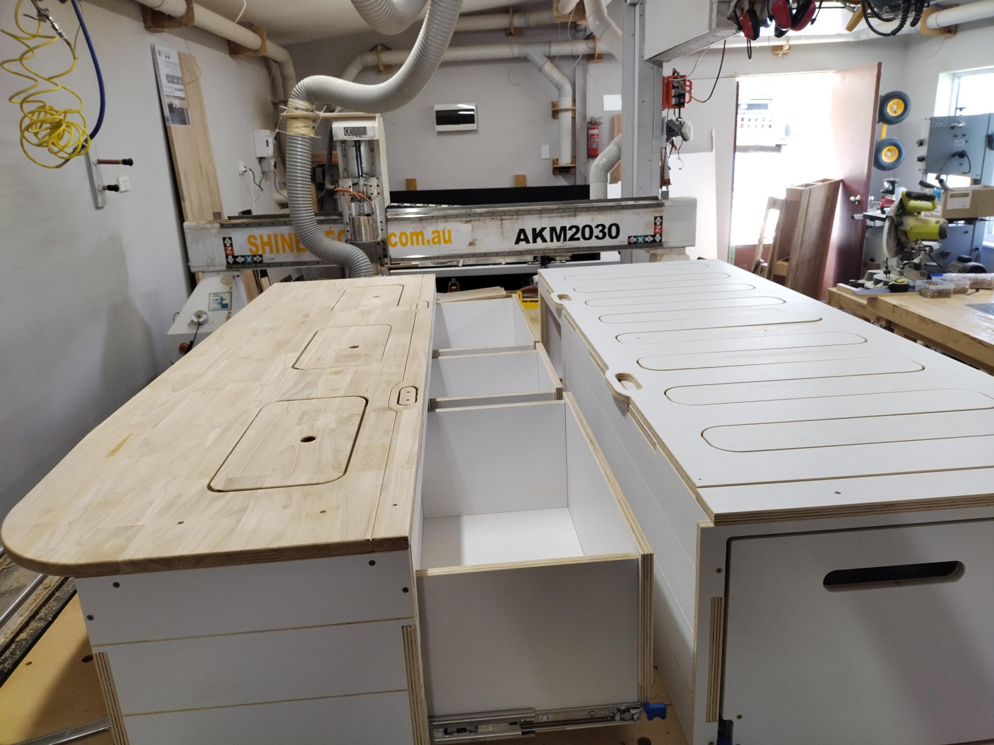 Bed and Storage unit for vans - 2 Modules Included - Van, Camper Bed, Storage & Kitchen