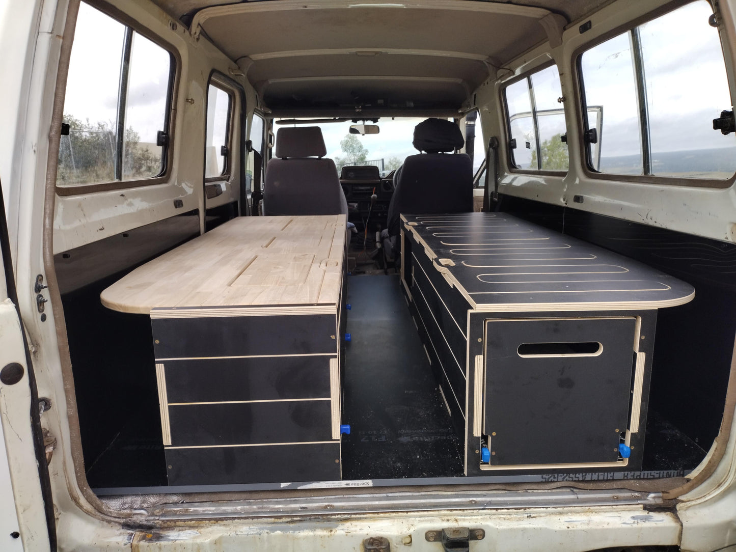 Bed and Storage unit for vans - 2 Modules Included - Van, Camper Bed, Storage & Kitchen