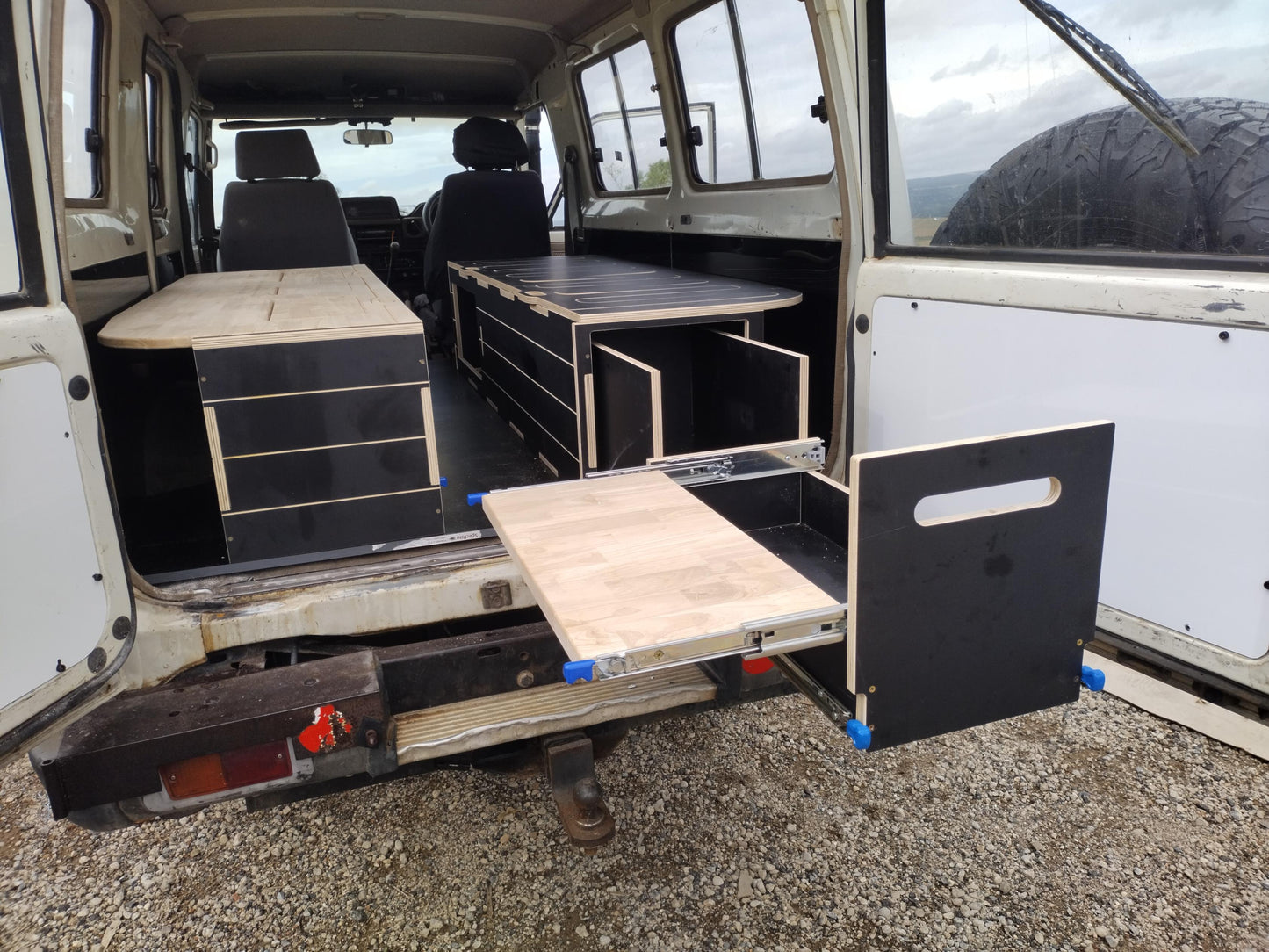 Bed and Storage unit for vans - 2 Modules Included - Van, Camper Bed, Storage & Kitchen