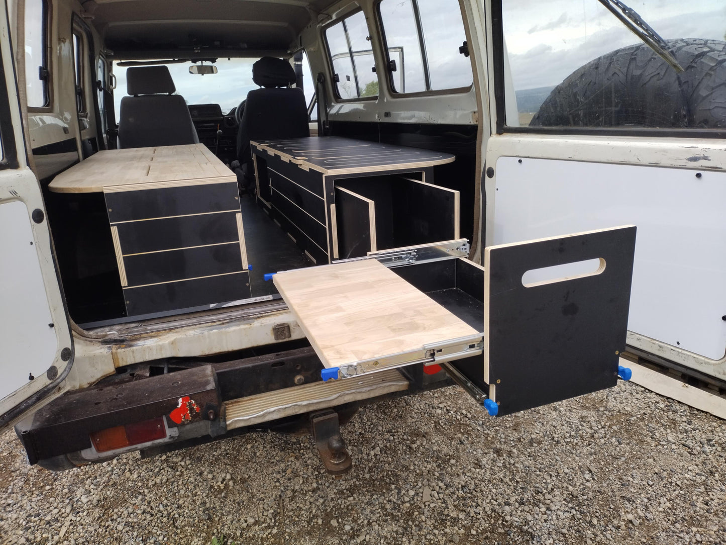 Bed and Storage unit for vans - 2 Modules Included - Van, Camper Bed, Storage & Kitchen