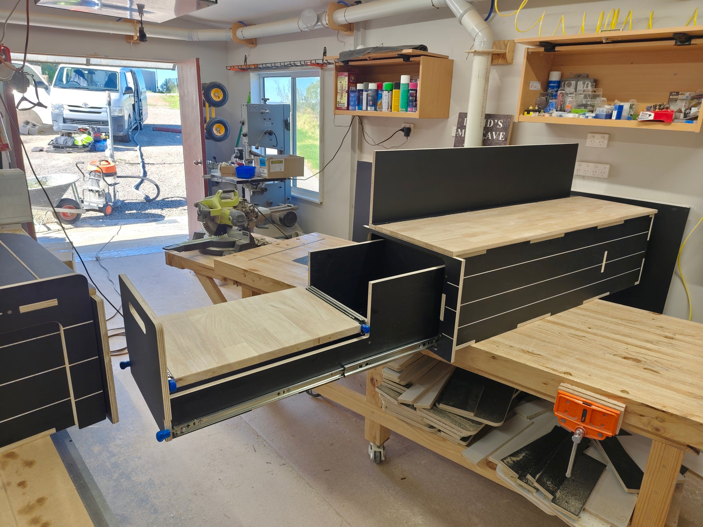 Full 3 Module Van Storage and Kitchen System - Andes with a Smaller Kitchen