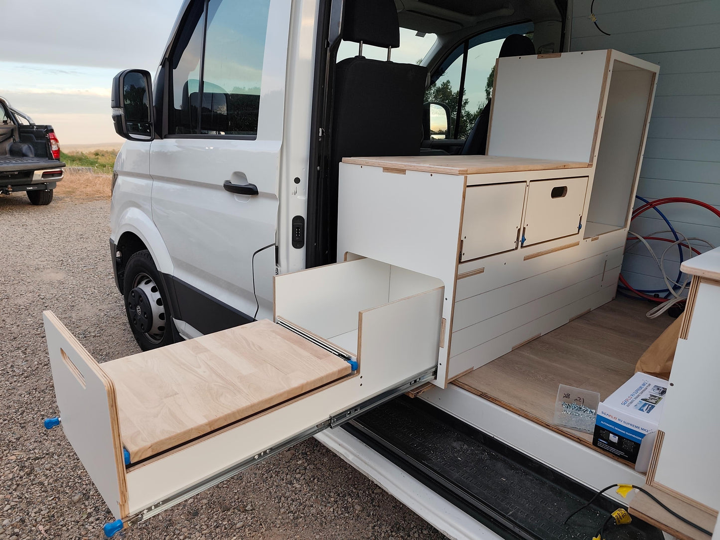 Slide Out Kitchen Fully Plumbed - Suit 85L Kings,Bushmans Fridge. Sink option available