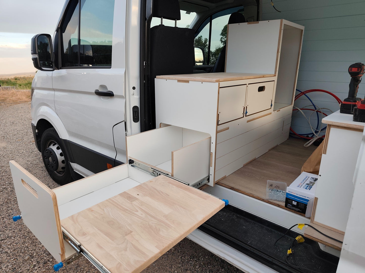 Slide Out Kitchen Fully Plumbed - Suit 85L Kings,Bushmans Fridge. Sink option available
