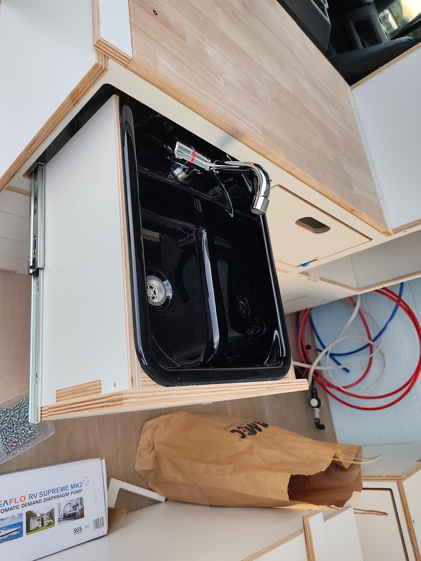 Slide Out Kitchen Fully Plumbed - Suit 85L Kings,Bushmans Fridge. Sink option available