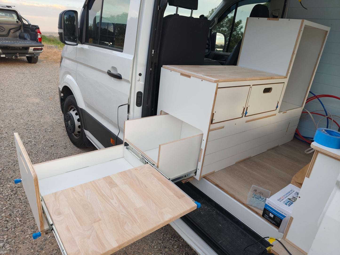 Slide Out Kitchen Fully Plumbed - Suit 85L Kings,Bushmans Fridge. Sink option available