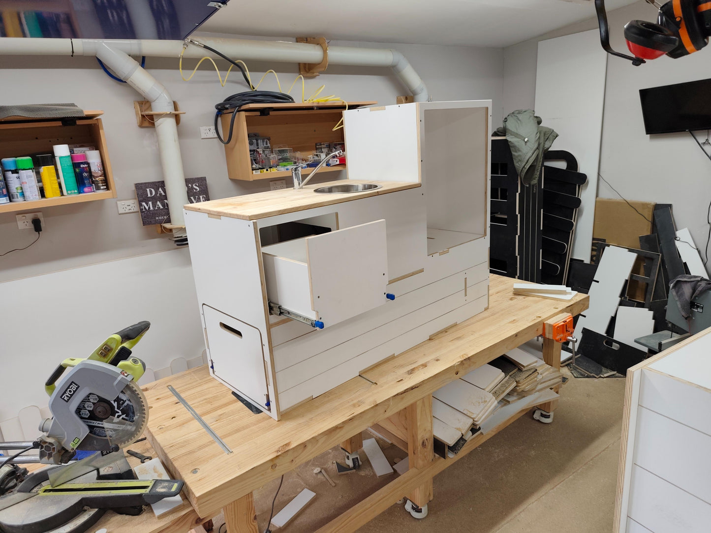 Slide Out Kitchen Fully Plumbed - Suit 85L Kings,Bushmans Fridge. Sink option available
