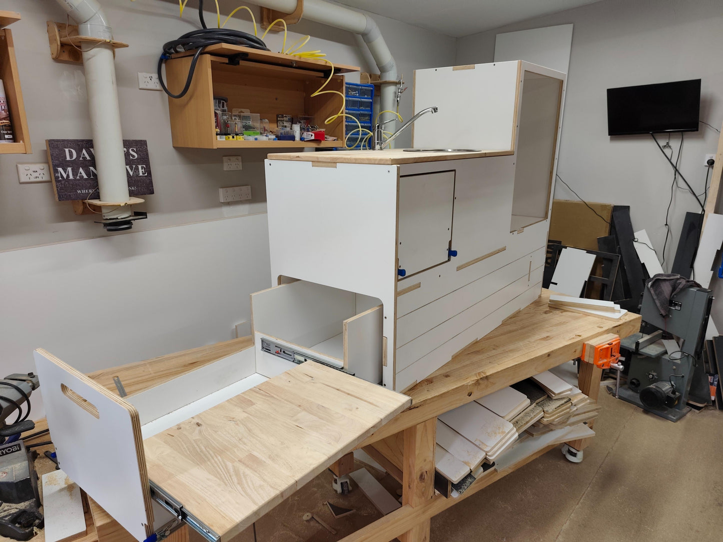 Slide Out Kitchen Fully Plumbed - Suit 85L Kings,Bushmans Fridge. Sink option available