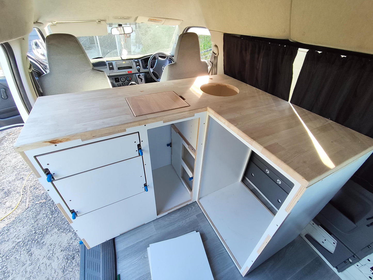 Corner Campervan Kitchen Module - Fully Assembled