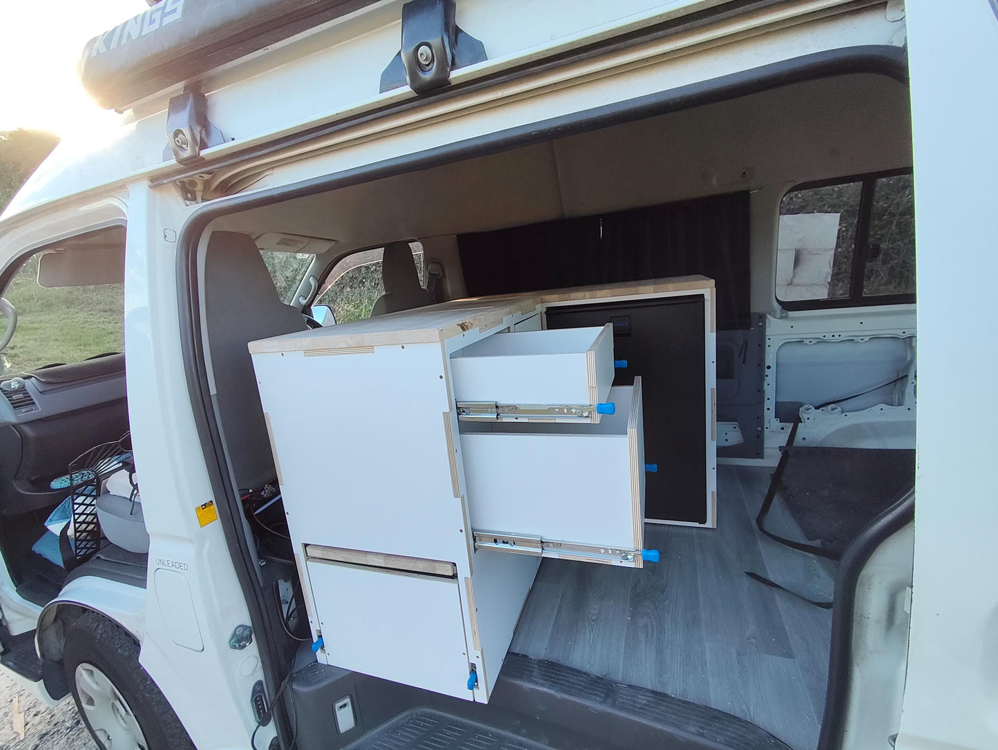 Corner Campervan Kitchen Module - Fully Assembled